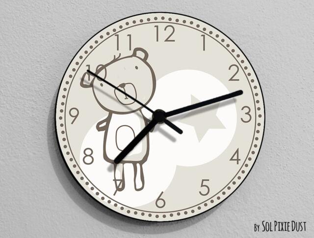 Teddy Bear , Wall Clock - Kids Nursery Room, Teens Baby Room - image 1