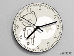 Teddy Bear , Wall Clock - Kids Nursery Room, Teens Baby Room - thumbnail 1