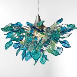 Unique Chandelier With Sea Color Flowers & Leaves, For Dining Room, Hall Or Bedroom - thumbnail 2