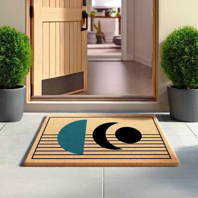 Modern Pattern Doormat, Bold Welcome Mat, Fun Front Door Statement Entryway Rug, Housewarming Gift, Home Decor, Gift For Her - image 1