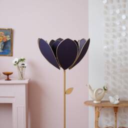Double Flower Floor Lamp & Lampshade - Midnight Blue - thumbnail 2