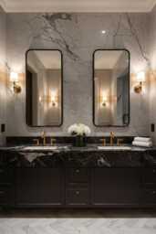 Rectangular Bathroom Wall Mirror - Black Frame - thumbnail 1