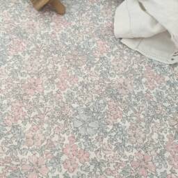 Liberty London Floral Crib Sheet Baby Bedding, Blue, Pink, Peach - thumbnail 3