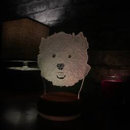 Personalised Westie Led Night Light, Gift, Dog Gift For Lover, Lights, Bedroom Light - thumbnail 2