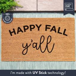 Happy Fall Y'all - Custom Welcome Door Mat Seasonal Doormat Autumn Decor Home Halloween Bespoke Gifts - thumbnail 1