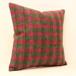 Vintage Kilim Pillow Cover, Handmade Turkish Wool Cushion - 16x16 - thumbnail 2