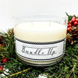 Cinnamon, Clove, Vanilla Scented 15 Oz Soy Candle - Winter Cinnamon Wax Gift Idea Clove Christmas - thumbnail 2