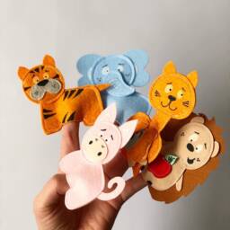 Finger Animals, Quiet Toys Felt Puppets Felt Animals Toddler Montessori Children - thumbnail 2