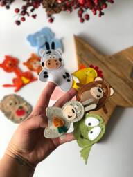 Finger Animals, Quiet Toys Felt Puppets Felt Animals Toddler Montessori Children - thumbnail 1
