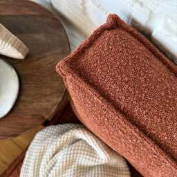 Floor Sofa Boucle Seat With Backrest, Custom Size Cushion, Large & Small Floor French Mat - thumbnail 3