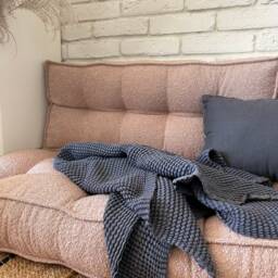 Floor Sofa Boucle Seat With Backrest, Custom Size Cushion, Large & Small Floor French Mat - thumbnail 4