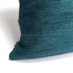 Blue Velvet Pillow Cover - Floral Vintage Cut Or Raised Accent 40x40 cm/16x16 - thumbnail 4