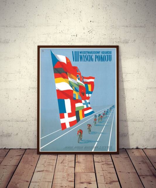 Polish Vintage Cycling Poster Viii International Peace Race Berlin-Praha-Warszawa W. Gorka Artwork Limited Edition 1955/2017 - image 1