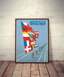Polish Vintage Cycling Poster Viii International Peace Race Berlin-Praha-Warszawa W. Gorka Artwork Limited Edition 1955/2017 - thumbnail 1