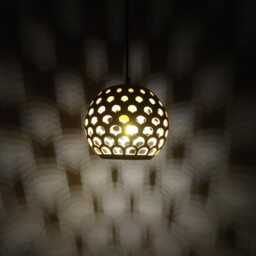 Patterned Light Peek Ceramic Pendant Lamp, Warm Plug-In Ambient Lighting - Naaya Scala - thumbnail 1
