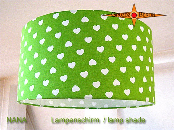 Green Children's Lampshade With Hearts Nana ?? 40 cm - image 1