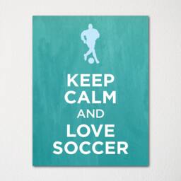 Keep Calm & Love Soccer - Fine Art Print Choice Of Color Purchase 3 Receive 1 Free Custom Prints Available - thumbnail 1