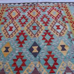 7x10 Chubi Tribal Kilim Rug, Afghan Flatweave Area Brand New Kilim, Maimana Oriental Turkmen Rug For Bedroom, Livingroom - thumbnail 3