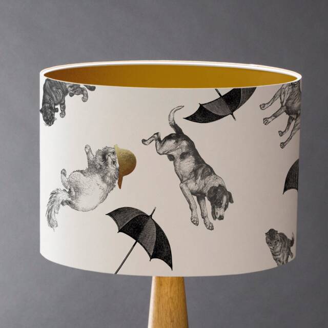 Raining Cats & Dogs Large Drum Lampshade - image 1