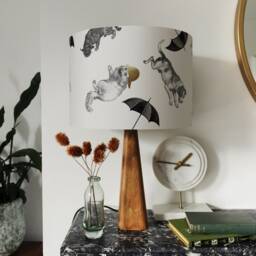 Raining Cats & Dogs Large Drum Lampshade - thumbnail 2