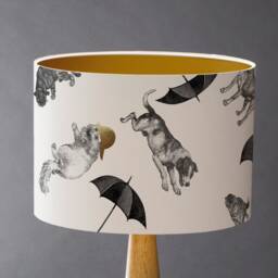 Raining Cats & Dogs Large Drum Lampshade - thumbnail 1