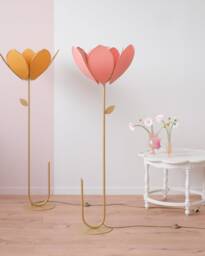 Terracotta Double Flower Floor Lamp & Lampshade