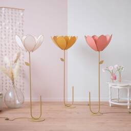 Terracotta Double Flower Floor Lamp & Lampshade - thumbnail 3