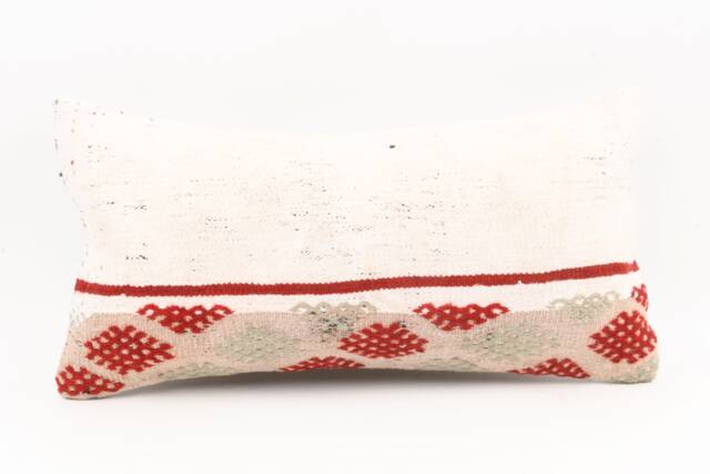 Kilim Lumbar Pillow Cover 12x24 Turkish Bohemian Cushion - image 1