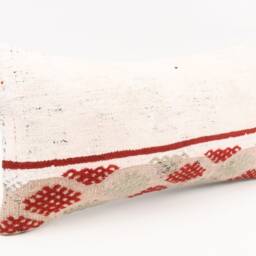 Kilim Lumbar Pillow Cover 12x24 Turkish Bohemian Cushion - thumbnail 3