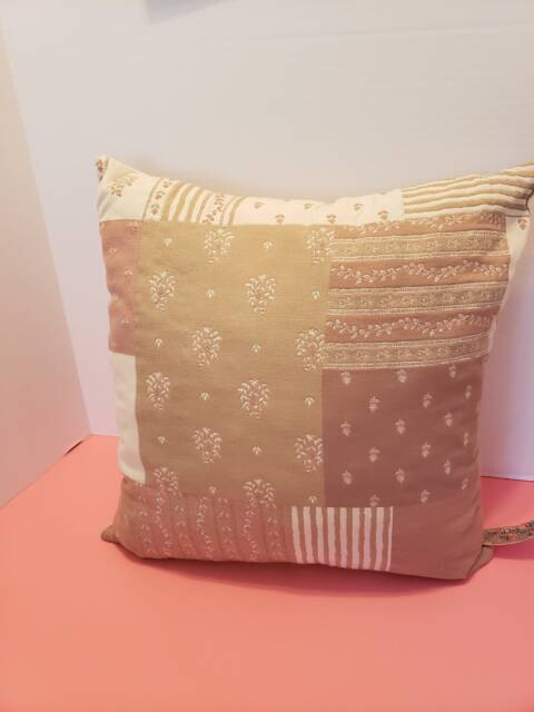 Patchwork Style Decorative Pillow, Square Matelasse Fabric Pillow, European Patchwork 17 X Matelasse Pillow - image 1