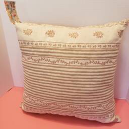 Patchwork Style Decorative Pillow, Square Matelasse Fabric Pillow, European Patchwork 17 X Matelasse Pillow - thumbnail 2