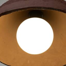 Handmade Terracotta Dome Pendant Light Natural Textured Ceramic Chandelier - thumbnail 2