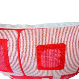 Retro 70S Cushion Cubico 40 X cm - 50 Red White, Geometric, Modernist, Pop Art Cover, Vintage Lounge 60S Cover - thumbnail 3