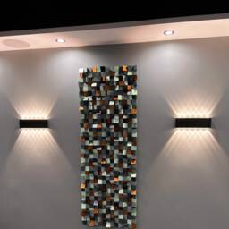 Geometric Redwood Acoustic Panel Modern Mosaic Wall Art - thumbnail 3