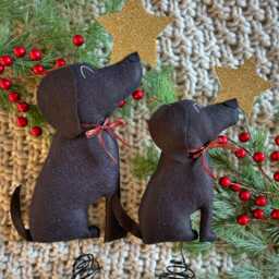 Labrador Christmas Tree Topper // Dog Decor Black Yellow Or Chocolate Lab Felt New Puppy Xmas Gift - thumbnail 4