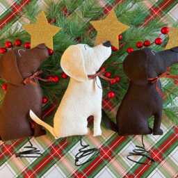 Labrador Christmas Tree Topper // Dog Decor Black Yellow Or Chocolate Lab Felt New Puppy Xmas Gift - thumbnail 2