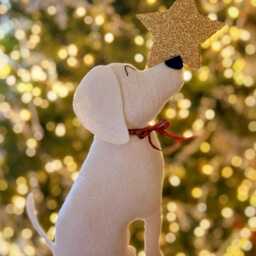 Labrador Christmas Tree Topper // Dog Decor Black Yellow Or Chocolate Lab Felt New Puppy Xmas Gift - thumbnail 3