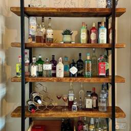 Handmade Rustic Ladder Shelf Industrial Solid Wood Bookcase - thumbnail 3