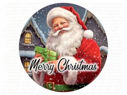 Santa Claus Sign, Santa Xmas Wreath Merry Christmas Sign Uk, Round Sack - thumbnail 1
