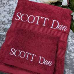 Personalised Embroidered Cotton Bath Towel & Face Cloth Set - thumbnail 4