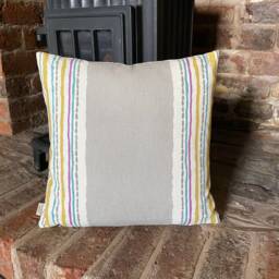 1053. Handmade Cosmos Stripe Cosmopolitan Linen/Cotton Blend Cushion Cover. Various Sizes - thumbnail 2