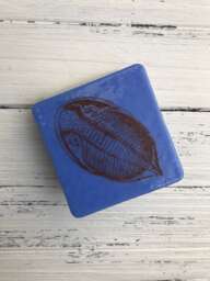 Trilobite Vintage Illustration Kiln-Fired Small Night Light On Periwinkle Glass - thumbnail 1