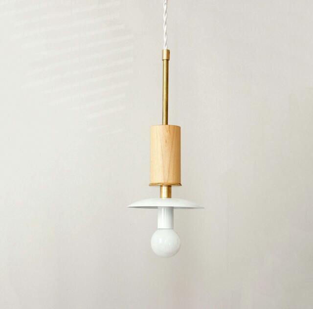 White Candelabra Modern Pendant Lamp Mid Century Light Wood Ceiling Lighting Kitchen Bedroom - image 1