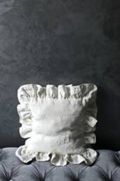 Linen Ruffle Pillowcase Envelope Style Pillow Case Cushion Covers Natural Stonewashed Soft - thumbnail 1