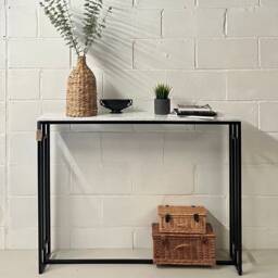 Marble Console Table Radiator Cover With Art-Deco Pattern On The Sides Hallway Furniture Carrara - thumbnail 2