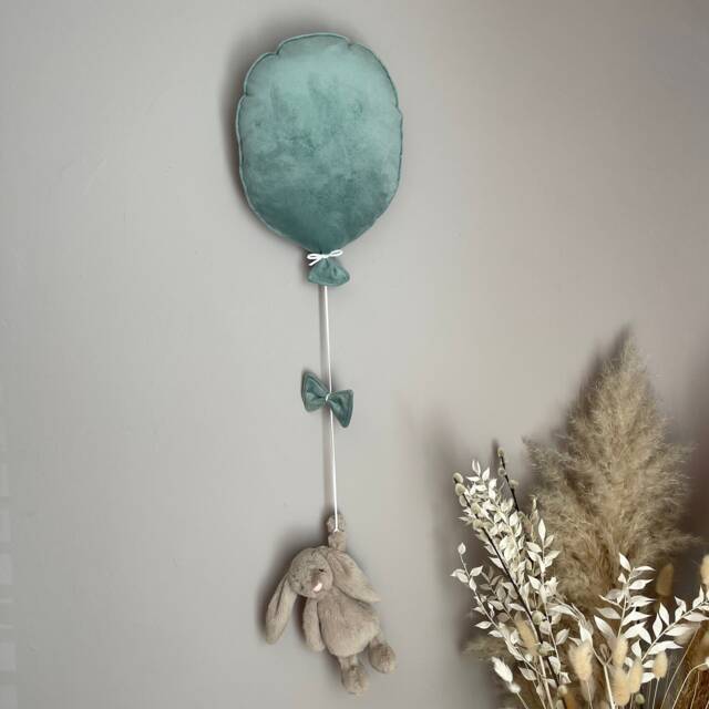 Duck Egg Green Velvet Balloon Kids Nursery Wall Hanging - Toy Not Included - image 1