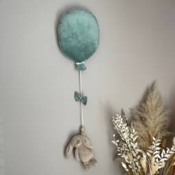 Duck Egg Green Velvet Balloon Kids Nursery Wall Hanging - Toy Not Included