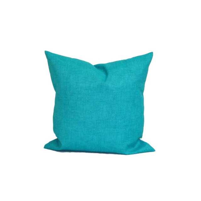 Outdoor Solid Blue Pillow Covers, Cover, Teal Covers For 20x20 Pillow, 18x18 16x16 All Sizes - image 1