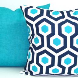 Outdoor Solid Blue Pillow Covers, Cover, Teal Covers For 20x20 Pillow, 18x18 16x16 All Sizes - thumbnail 3