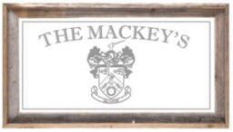Personalized Family Crest Coat Of Arms Mirror in Barnwood Frame, Bar Mirror, Custom Engraved Barn Wood Mirror, 12x24 - thumbnail 3